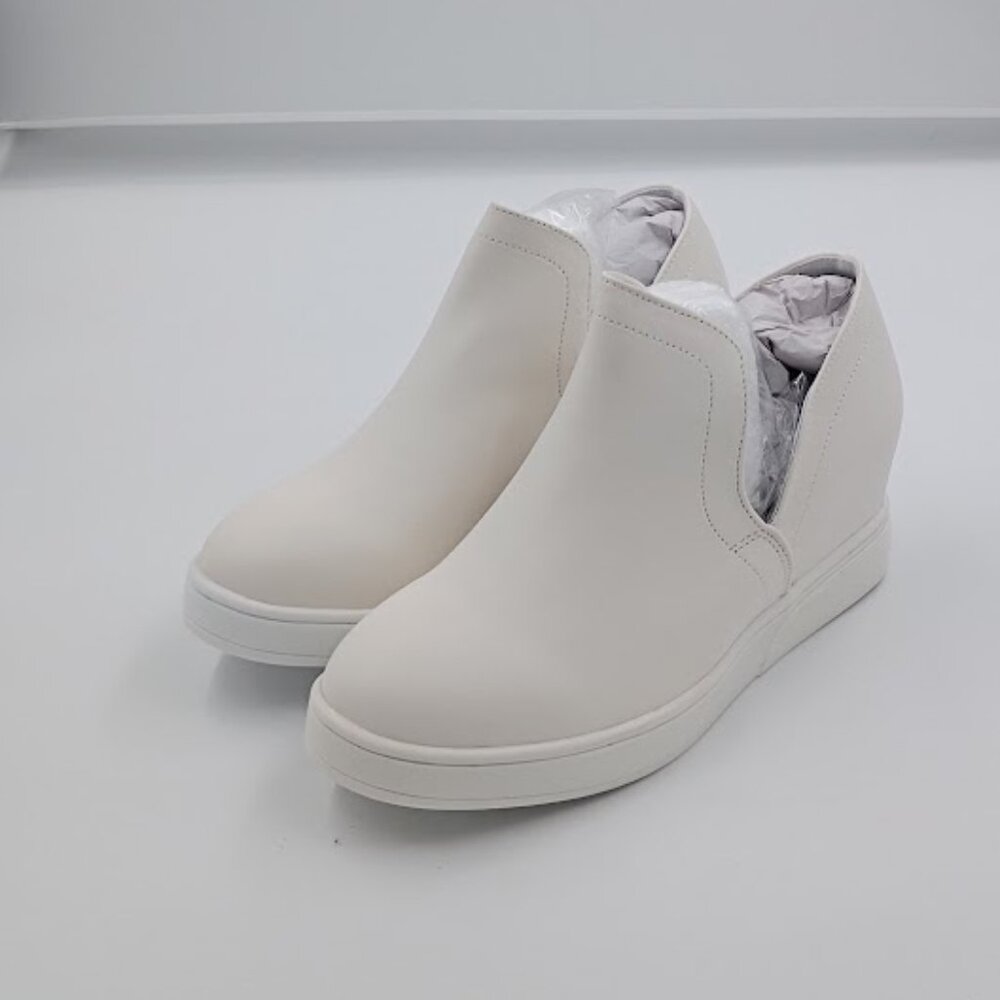 Journee Collection Slip-On Wedge Sneakers in White